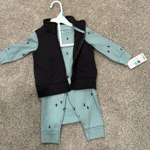Carter's Black and Teal Kids Matching Set